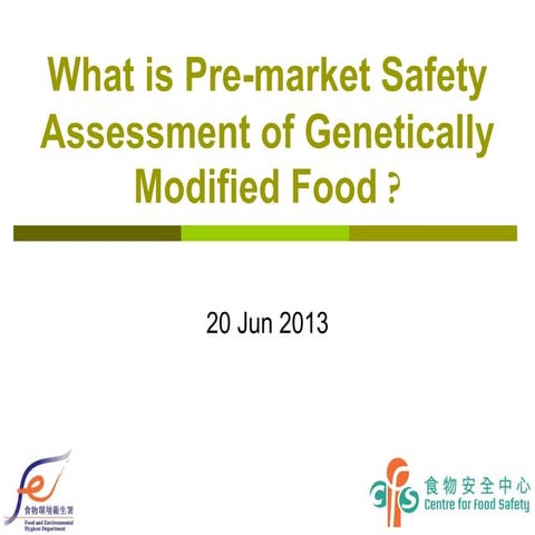 Pre-market Safety Assessment of GM Food 2013 | PDF