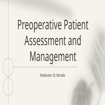 Pre-operative management prior surgical procedures | PPTX