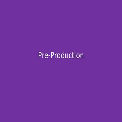 Pre-Production for Video game