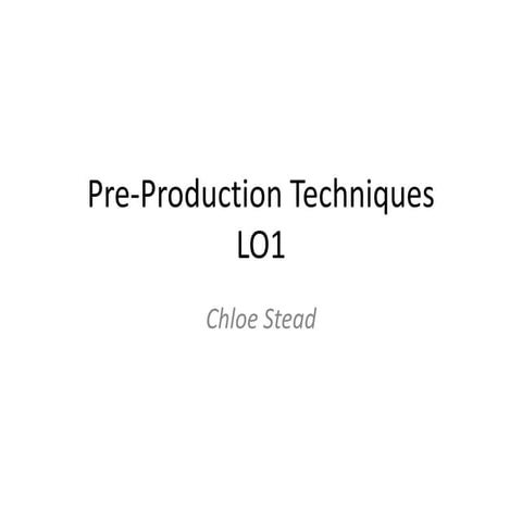 Pre- Production Techniques Pro-Forma (improved)