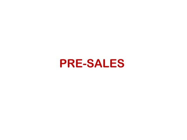 Pre sales ppt