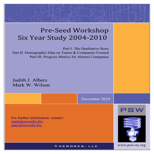Pre Seed workshop  six year study 2004-2010 