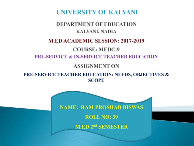 Pre service &amp; in-service teacher education