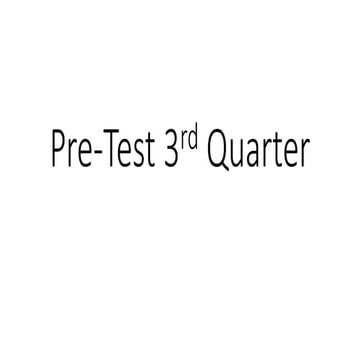 Pre-Test 3rd Quarter Science 10 Biology part