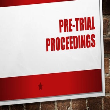 Pre Trial Procedure Part 1 Pptx