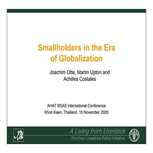 Smallholders in the Era of Globalization