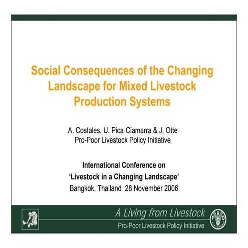 Social Consequences of the Changing Landscape for Mixed Livestock Production ...