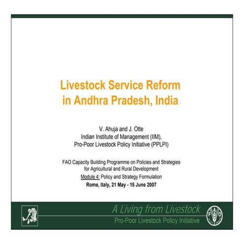Livestock Service Reform in Andhra Pradesh, India