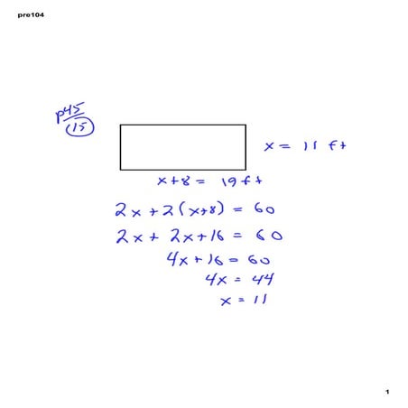 PreCalculus 104 Modeling