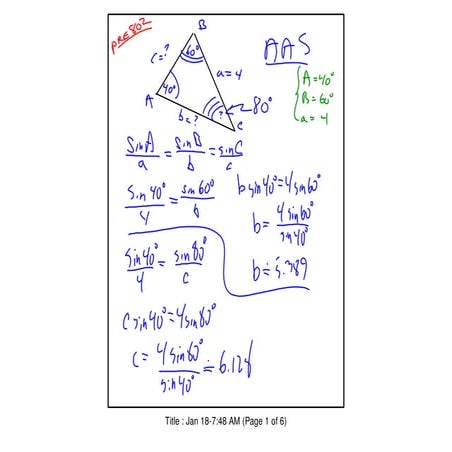 preCalculus 803 Law of Cosines! | PDF