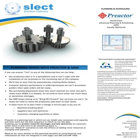 Preactor Sage1000 Integration