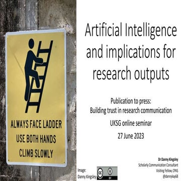 Artificial Intelligence and implications for research outputs