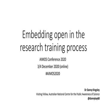 Embedding open in the research training process