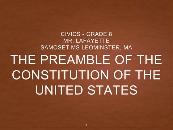 U.S. Constitution - Preamble | PDF