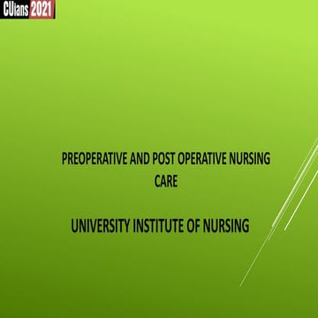 pre and post operative care.adult health