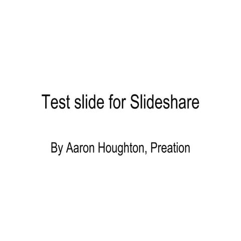 Preation Test Slideshow | PPT