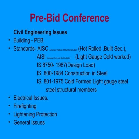 Pre Bid Conference