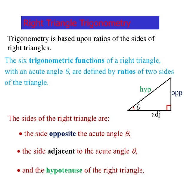 Precalculus August 28  trigonometry ratios in right triangle and special righ...