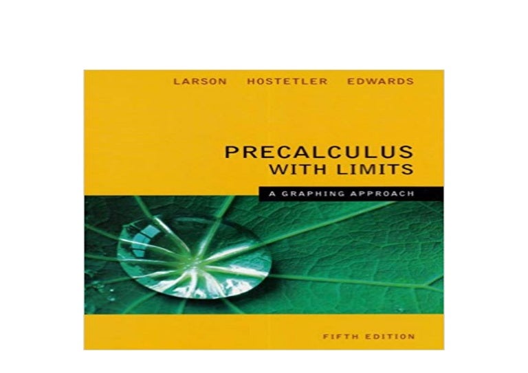 Download Ebook Precalculus With Limits A Graphing Approach 5th Ed