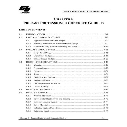 Precast pretensioned concrete girders