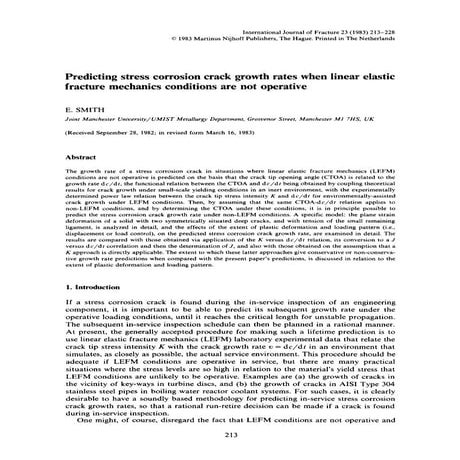 Precdicting corrosion crack rates growth