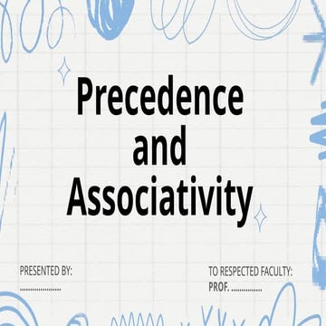Precedence and Associativity in C prog. language | PPTX
