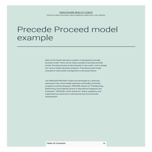 Precede proceed model example