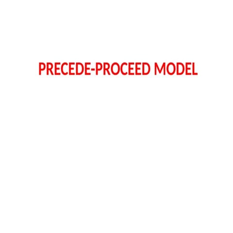 PRECED PROCEED MODEL IN HEALTH EDUCATION
