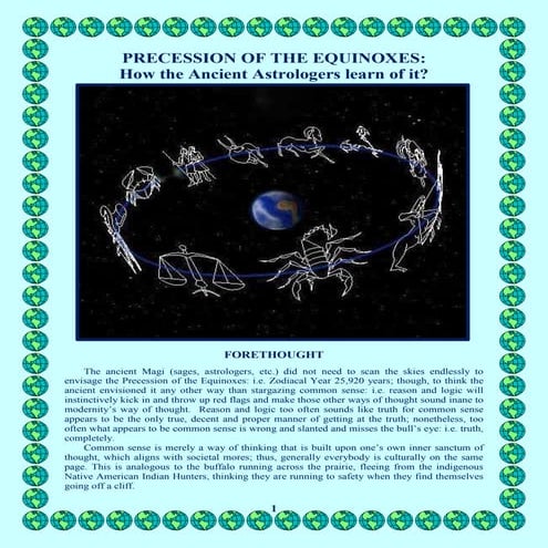 PRECESSION OF THE EQUINOXES: How the Ancient Astrologers learn of it