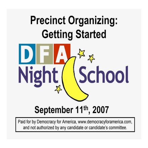 Precinct Organizing- Getting Started