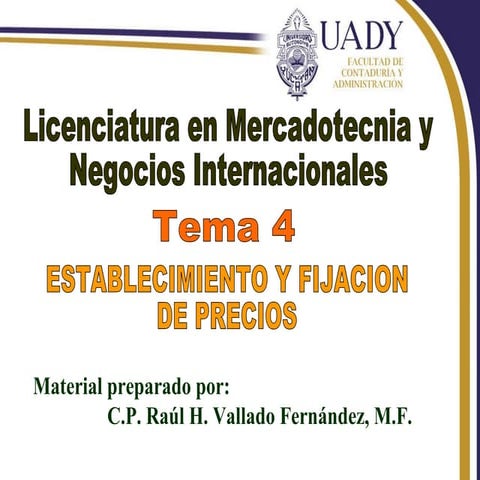 PRECIOS DE PRODUCTOS Fijacion De