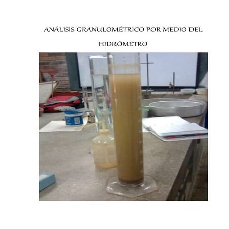 analisis granumetrico por medio del hidrometro