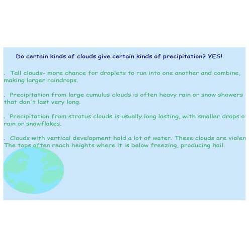 Precipitation & Clouds