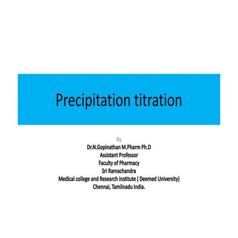 Precipitation titration