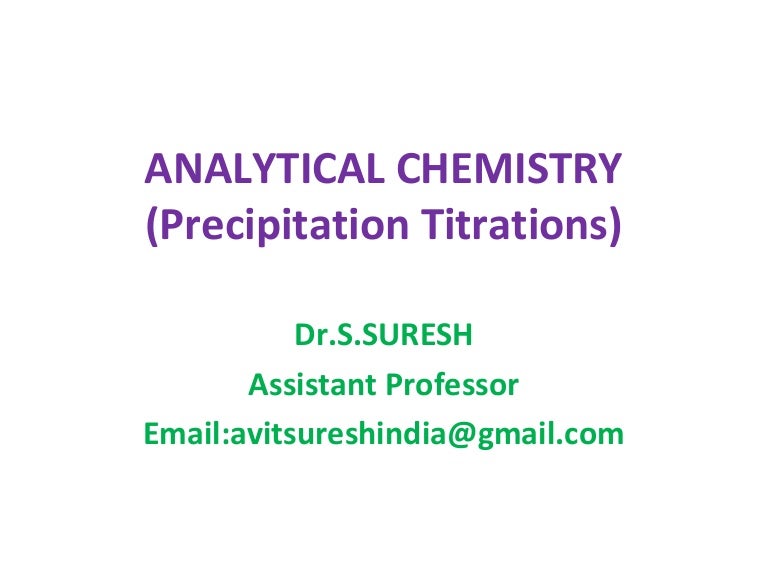 Precipitation titrations