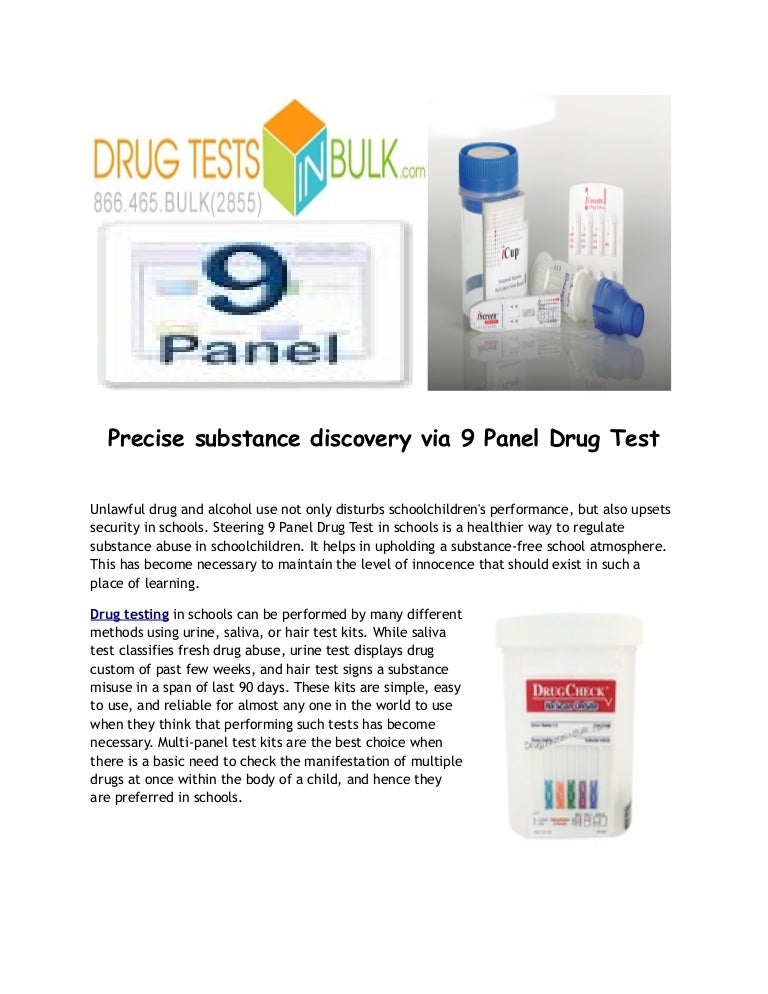 Precise substance discovery via 9 panel drug test