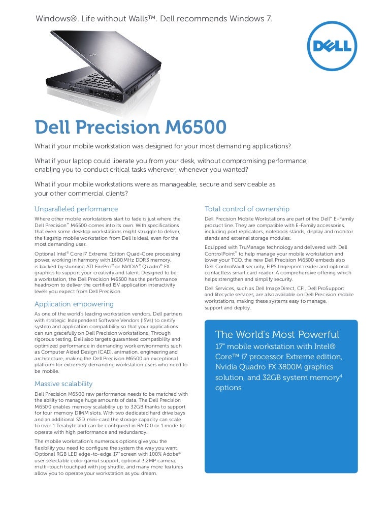 Precision m6500specsheet