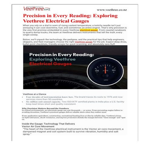 Precision in Every Reading-Exploring Veethree Electrical Gauges | PDF