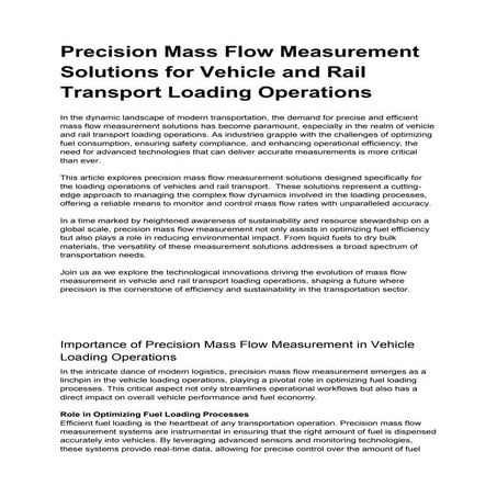 Coriolis Mass Flow Meter For Sulphuric Acid Measurement | DOCX