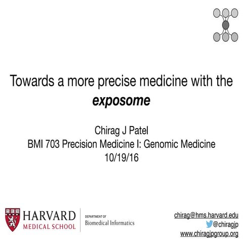 Biomedical Informatics 706: Precision Medicine with exposures | PDF