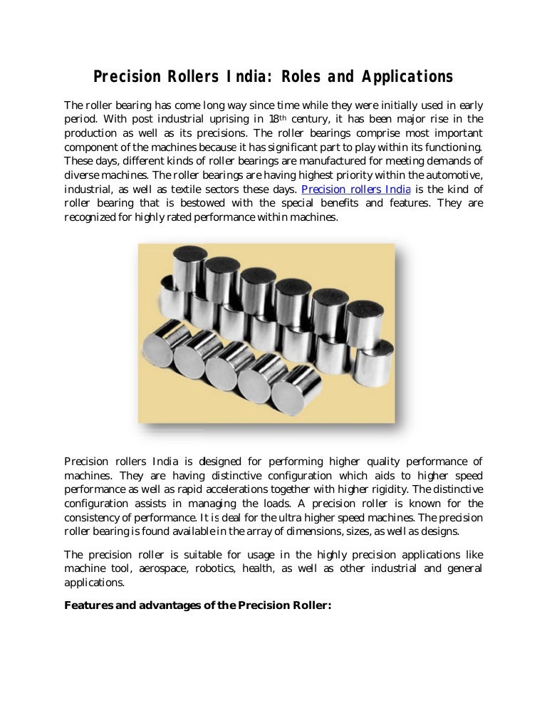 Reputed industry for Precision Rollers Manufacturers
