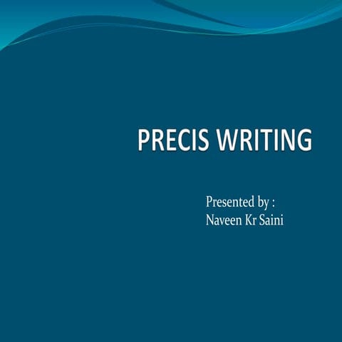 Precis writing