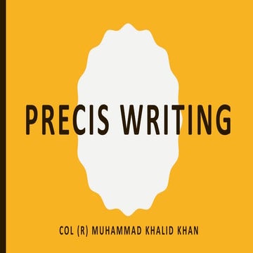 Precis writing