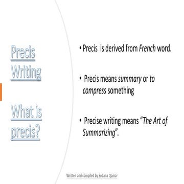 Precis writing