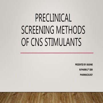 Preclinical screening methods of cns stimulants