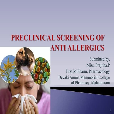 Preclinical screening of antiallergics