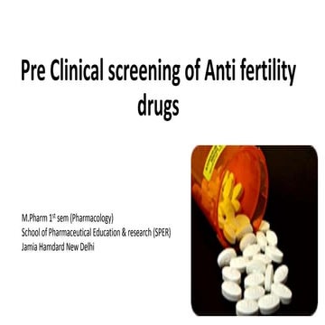 Pre clinical screening of anti fertility drugs