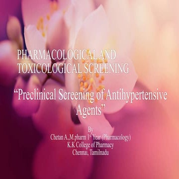 Preclinical Screening of Antihypertensive Agents | In-Vitro & In-Vivo Models
