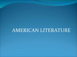 History of American Literature | PPT