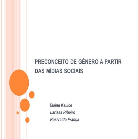 Preconceito de gênero a partir das mídias sociais